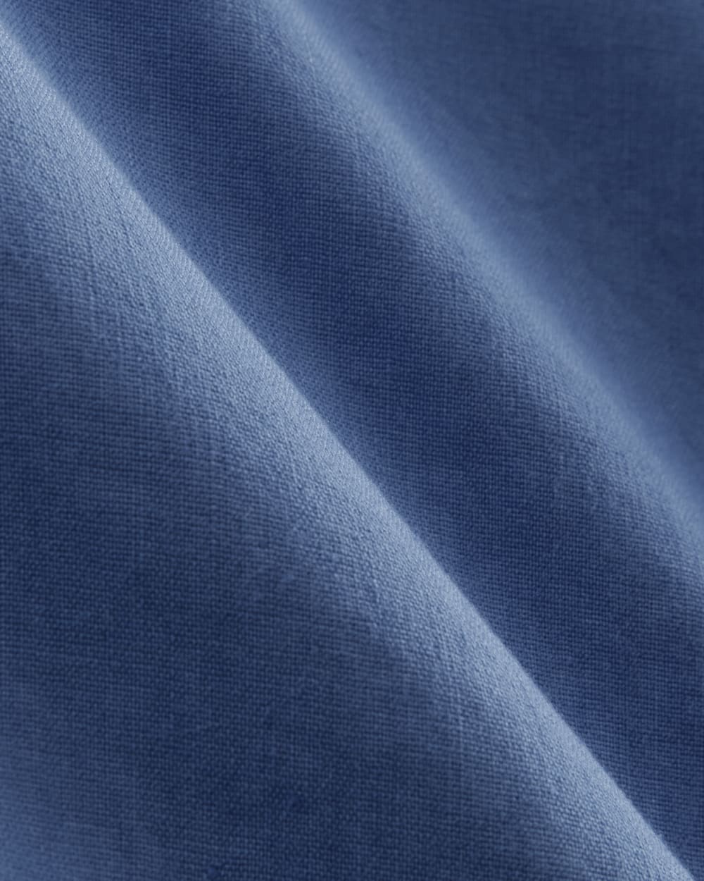 The Shift Dress in Stretch Linen in Bluebell — detail view