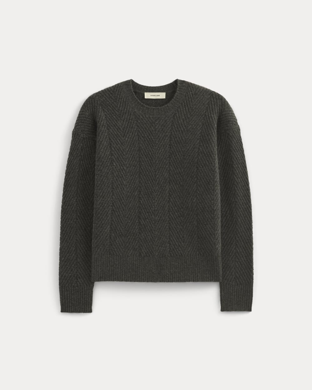 Cashmere Herringbone Sweater in Heather Charcoal — alternate view
