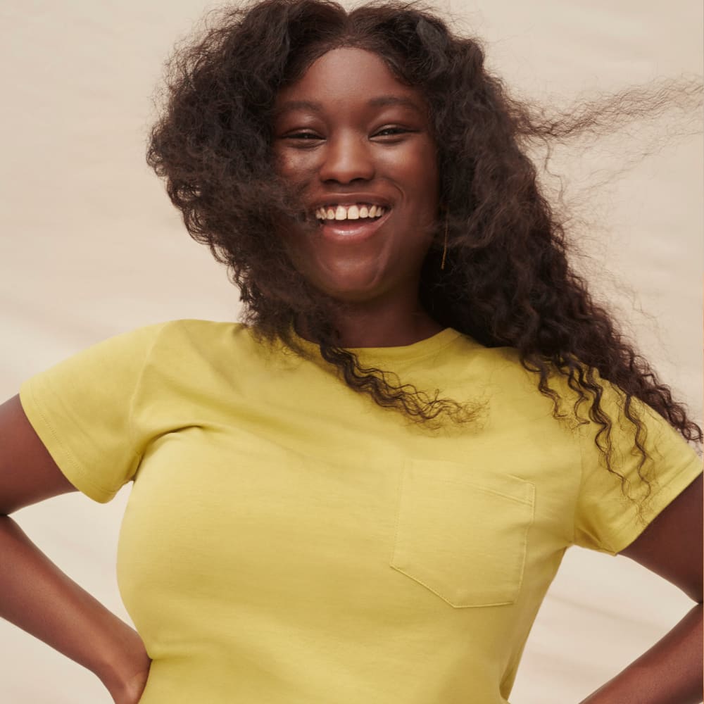 The Box-Cut Tee in Essential Cotton in Leek — alternate view