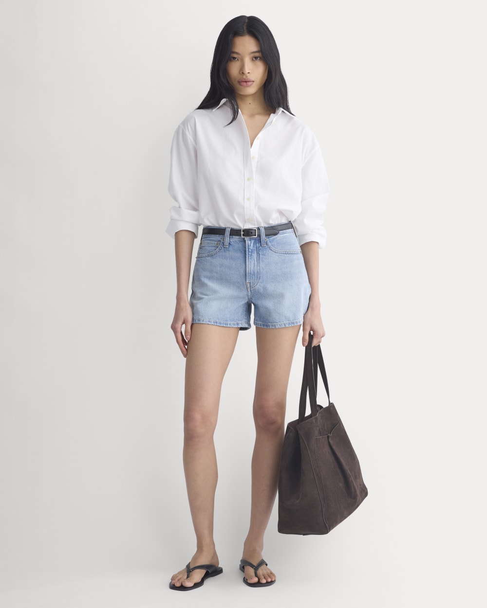 Classic Jean Short in Light Indigo — front view