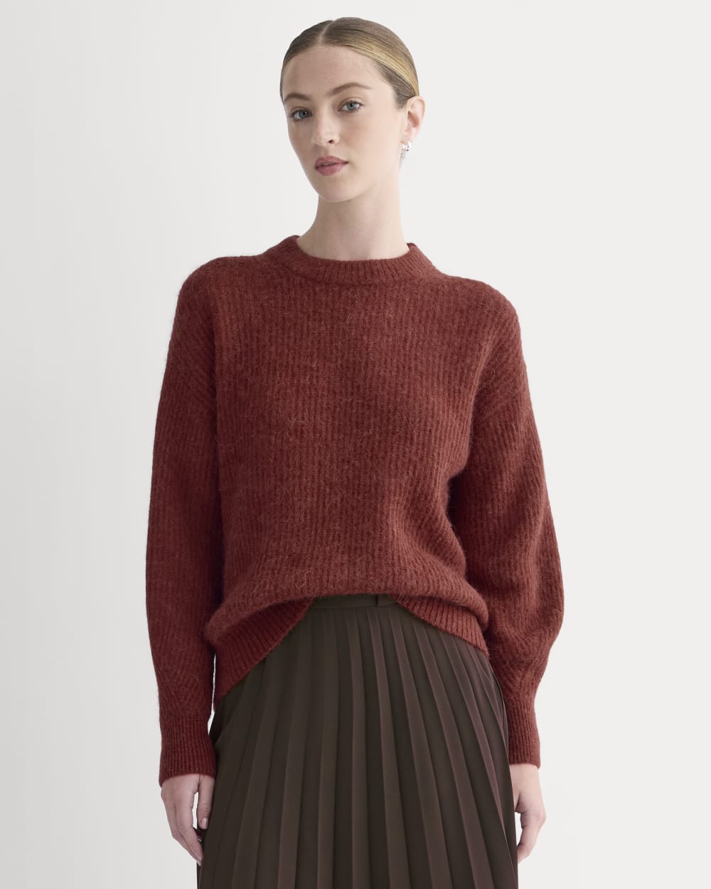 The Cocoon Crew in Alpaca in Merlot — detail view