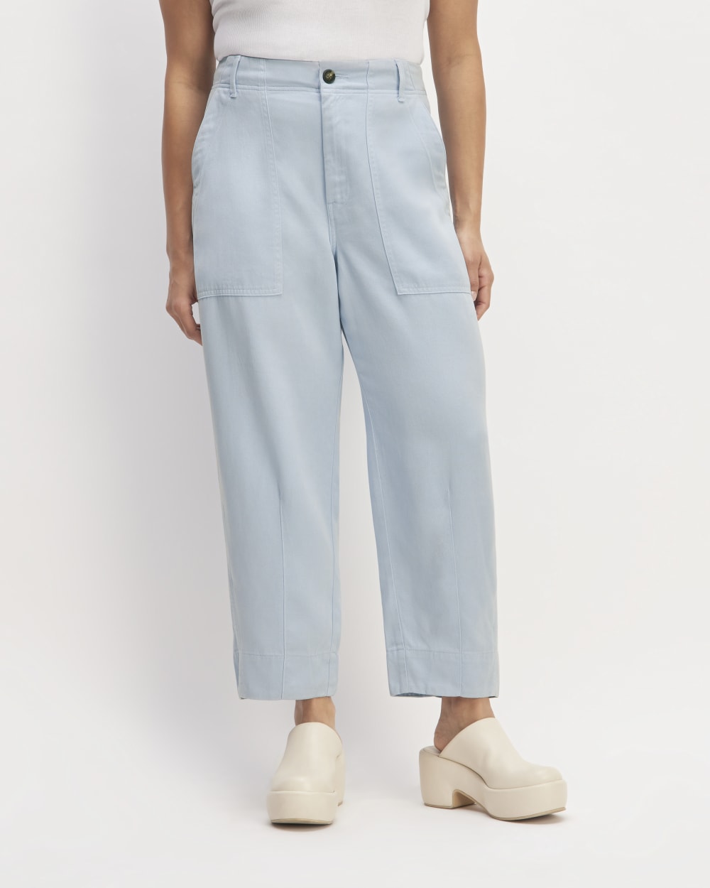 The Utility Pant in Buttersoft in Chambray Blue — detail view