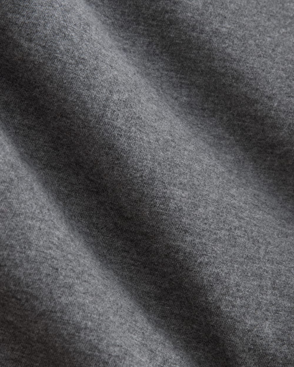 The Box-Cut Tee in Essential Cotton in Heathered Charcoal — detail view
