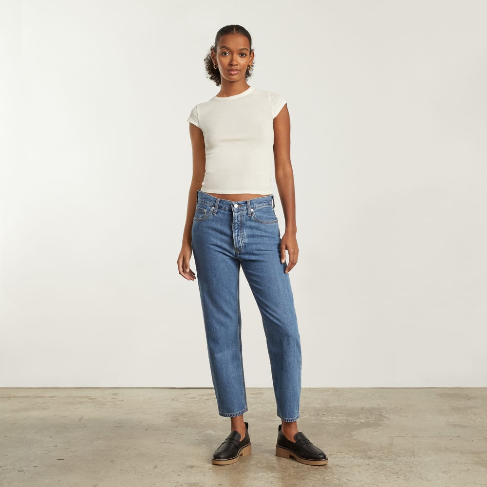 The Summer Slouch Jean in Indigo Mist — detail view