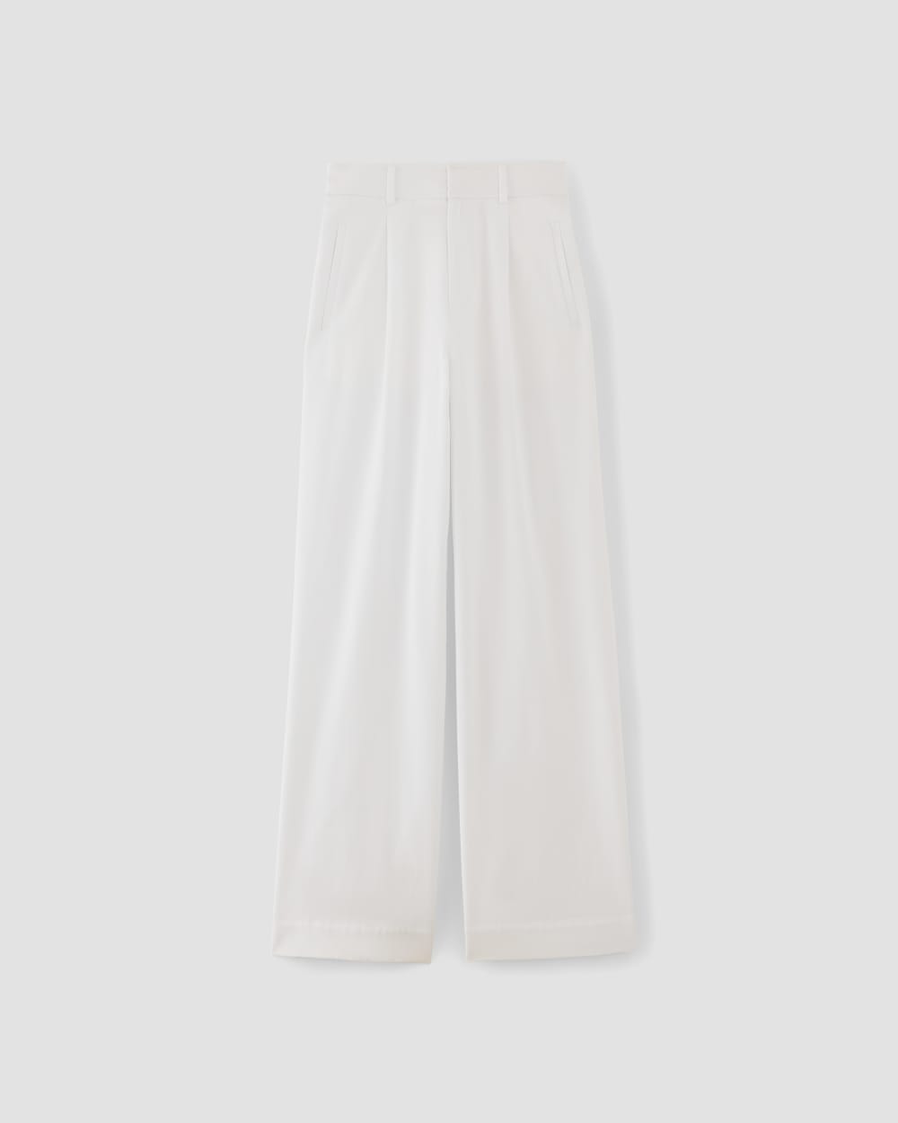 The Draper Pleated Pant in Buttersmooth in White — alternate view