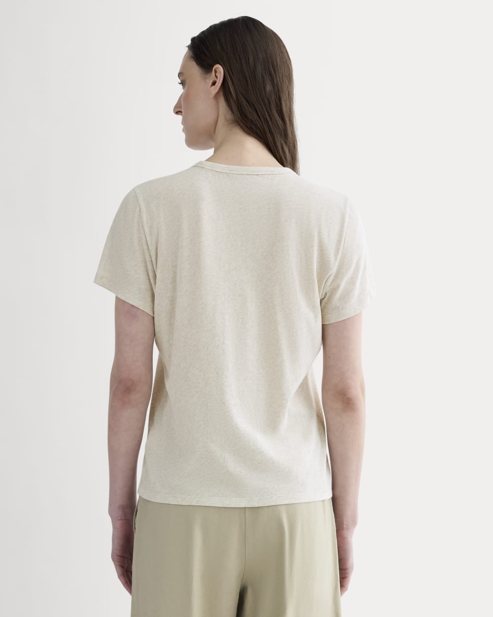 The Slim Air Tee in Heathered Oat — detail view