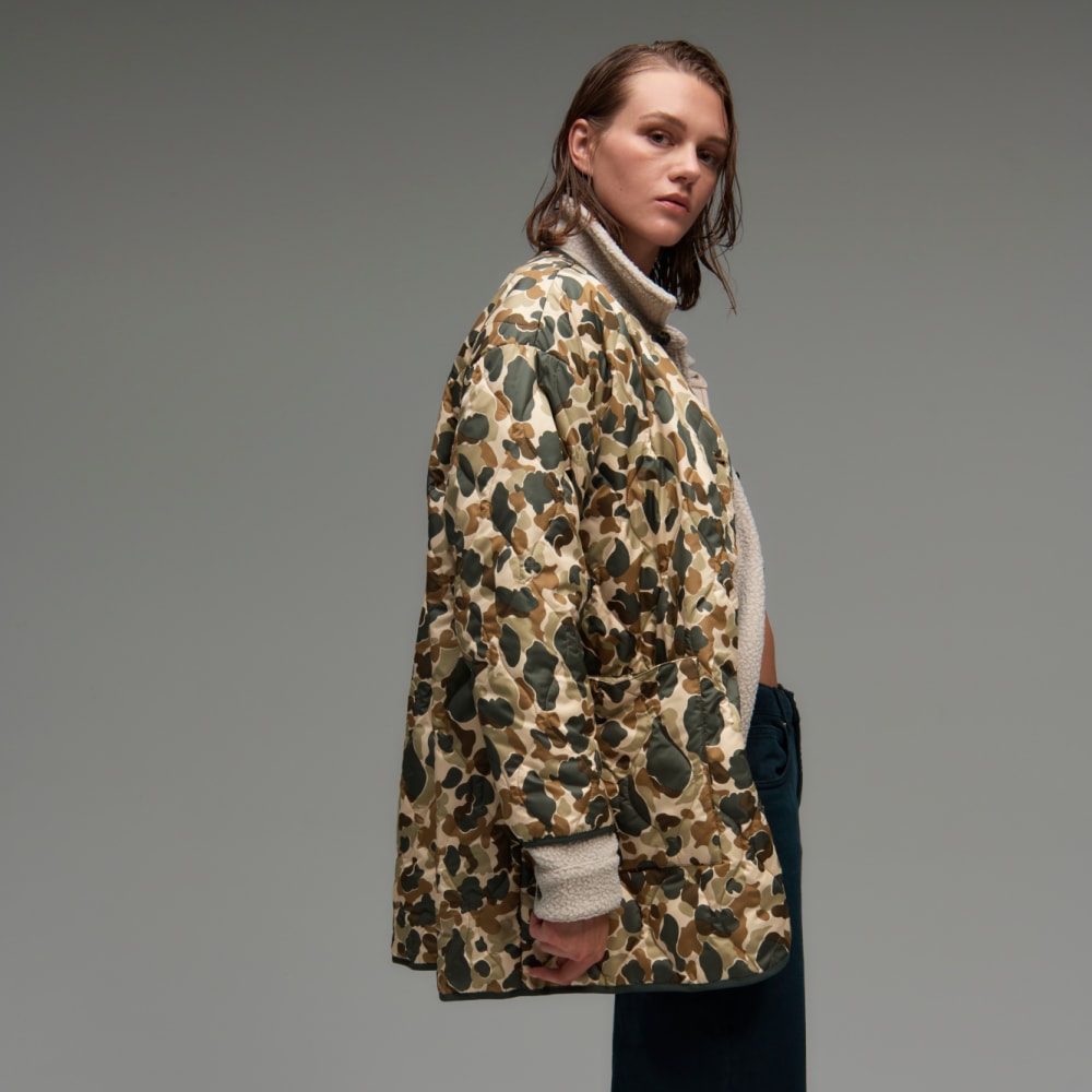 The Quilted Liner in Camo — front view
