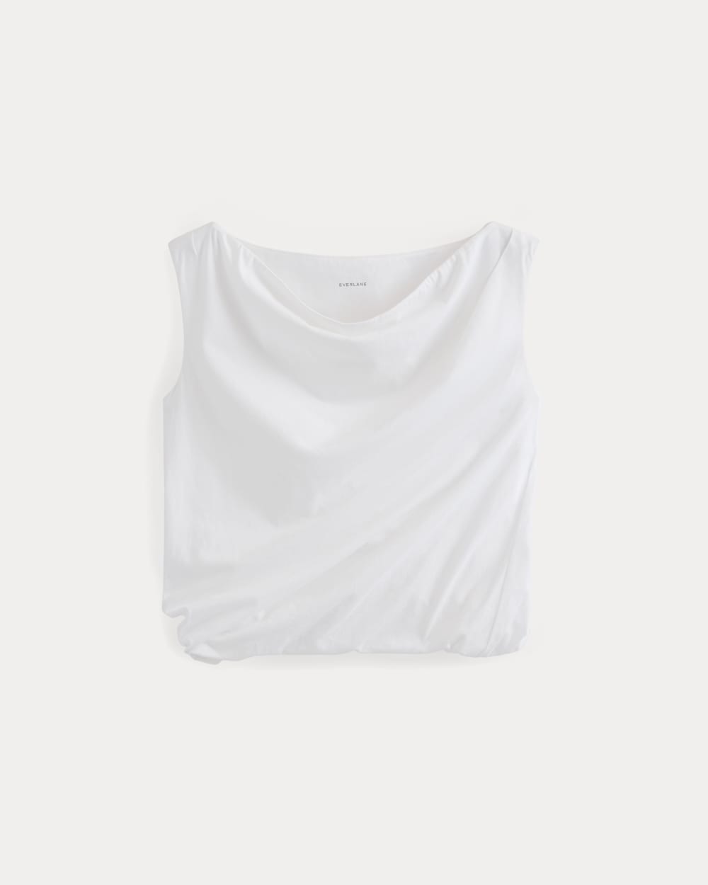 Boatneck Twisted Top in Essential Cotton in White — alternate view