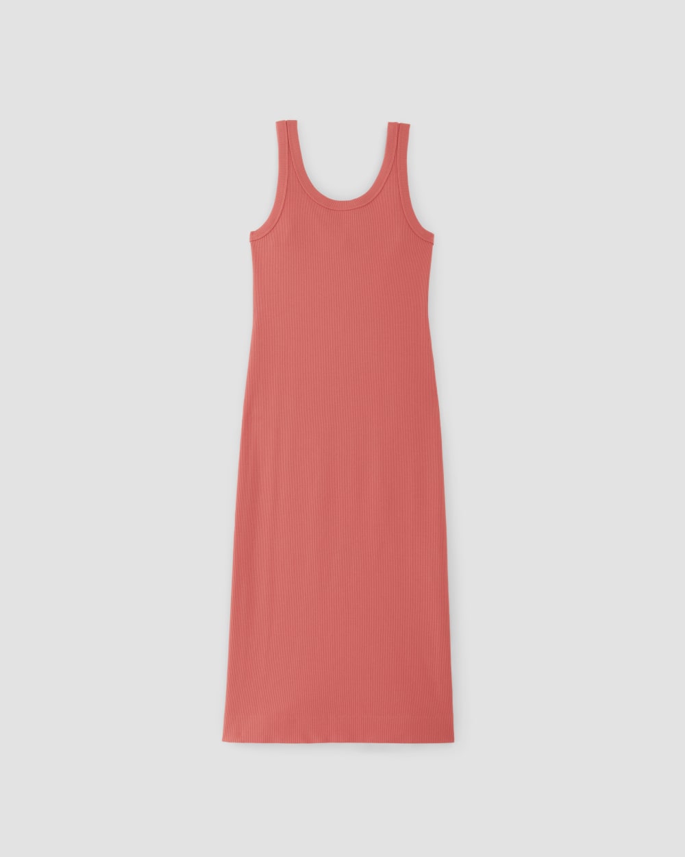 The ’90s Rib Dress in Coral — alternate view