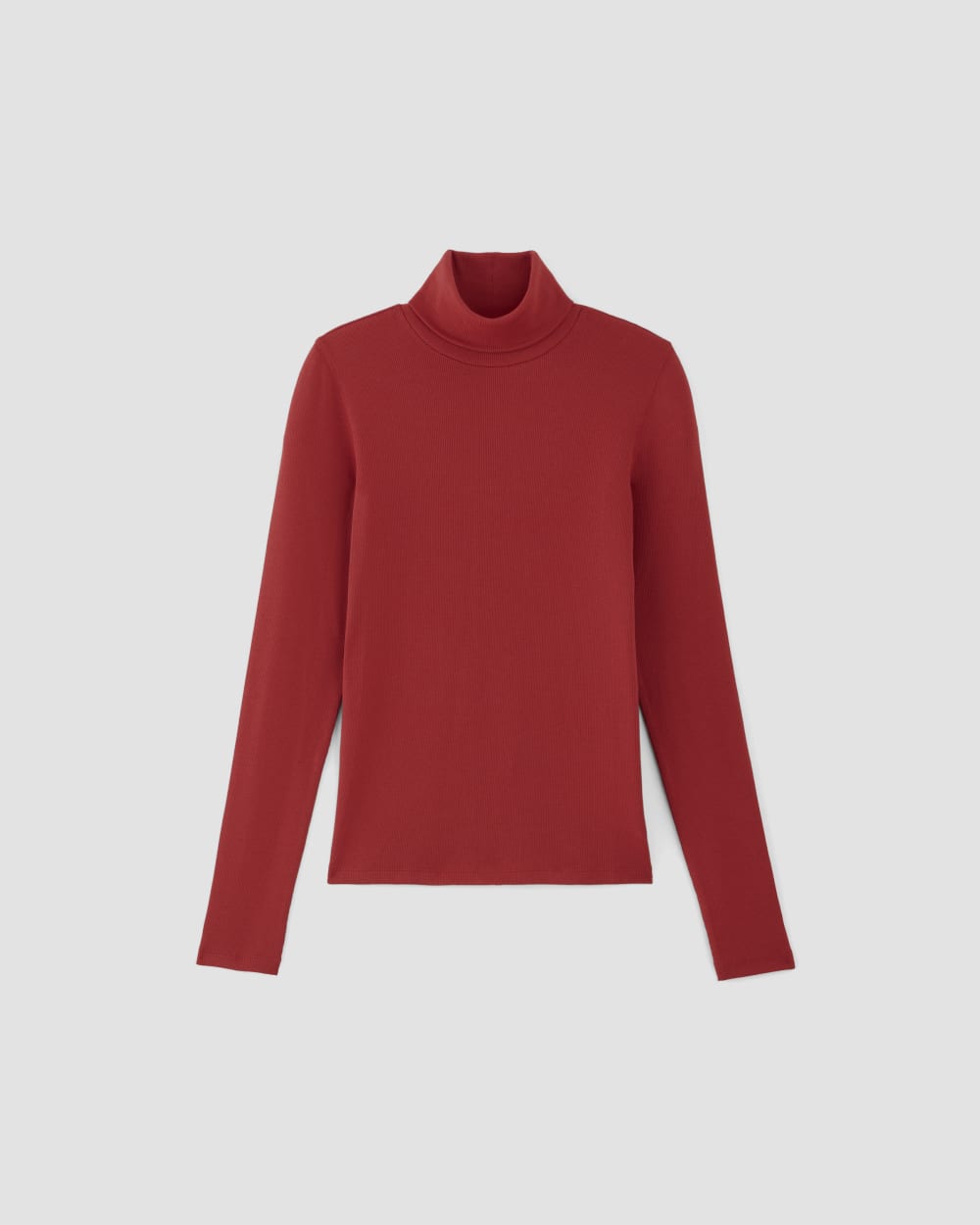 The Luxe Rib Turtleneck in Haute Red — alternate view