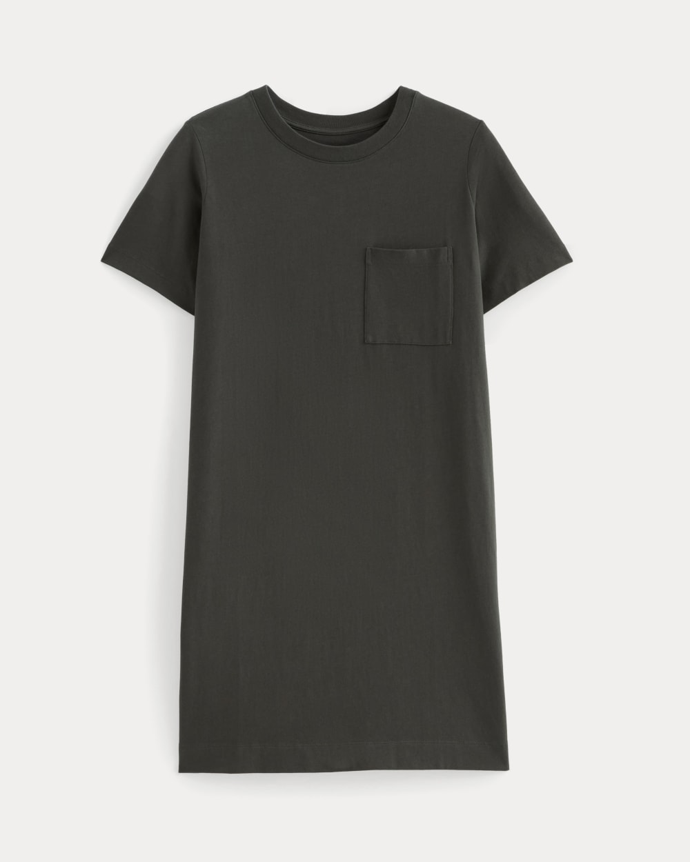 The Organic Cotton Weekend Tee Dress in Washed Black — alternate view