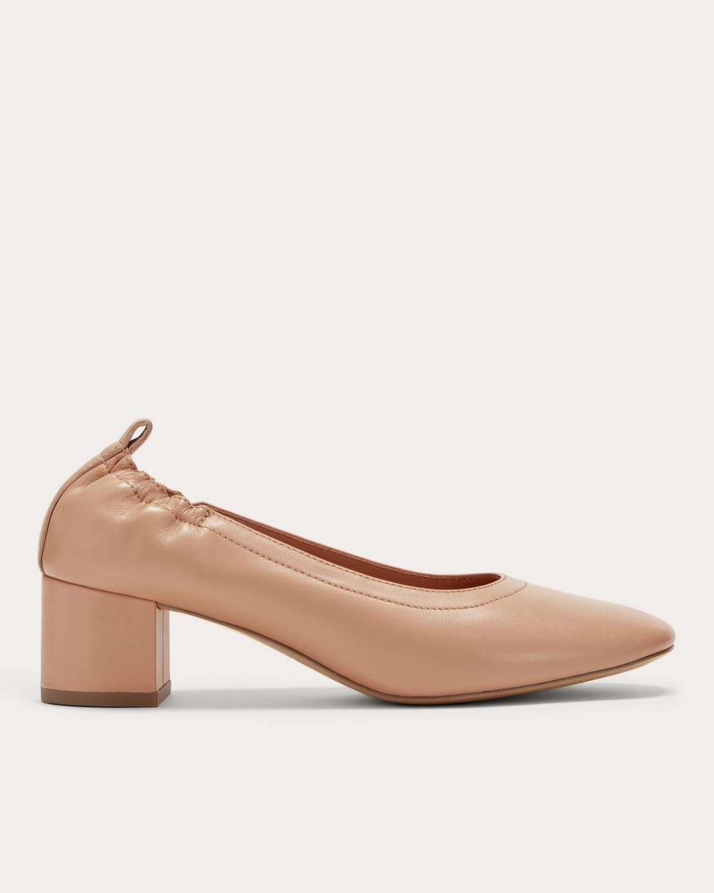The Day Heel in Blush Tan — front view