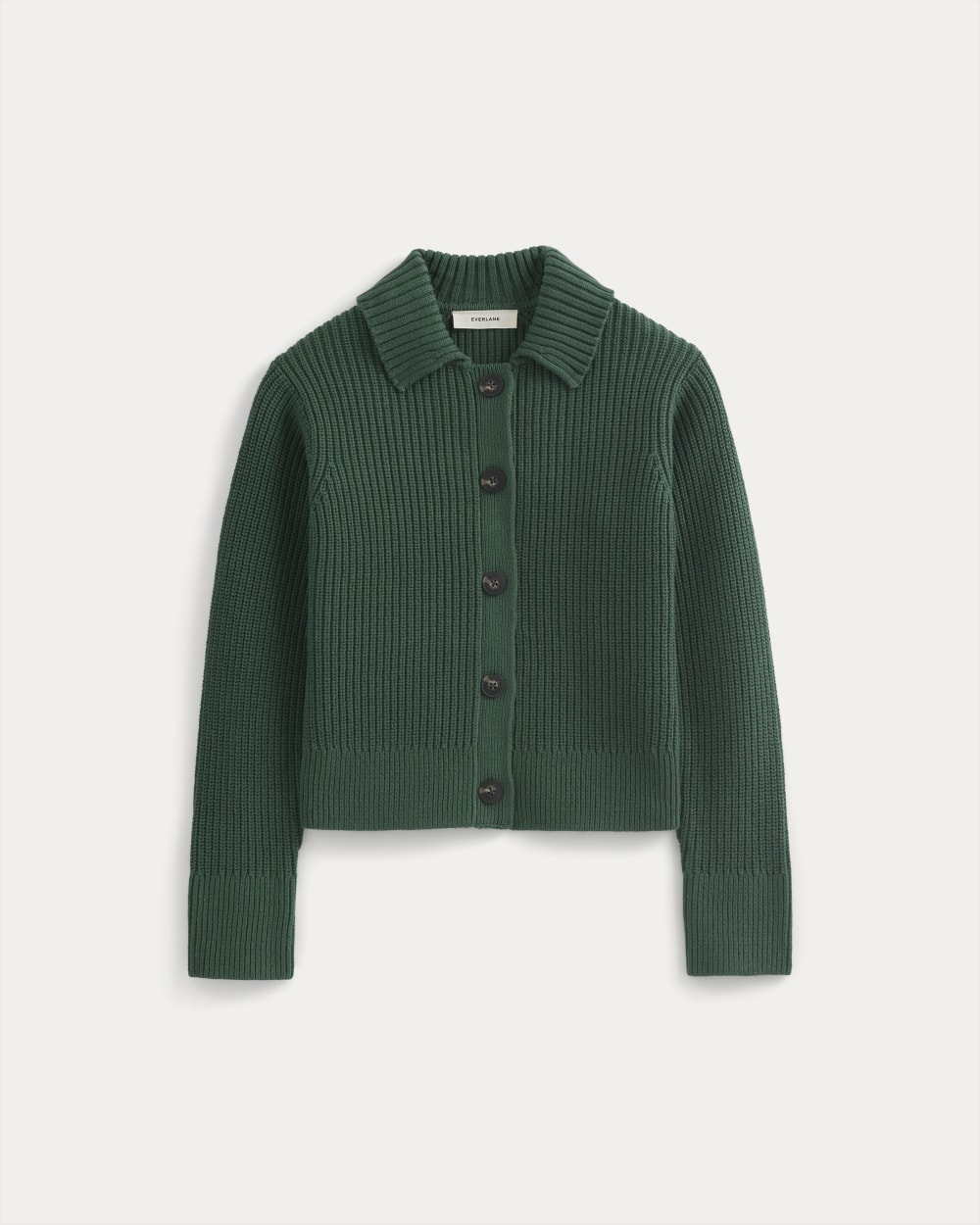 Shrunken Cardigan in Everyday Cotton in Hunter Green — alternate view