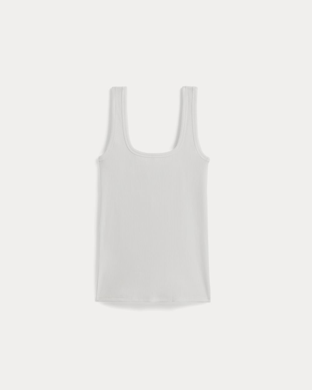 The Luxe Rib Square-Neck Tank in White — alternate view