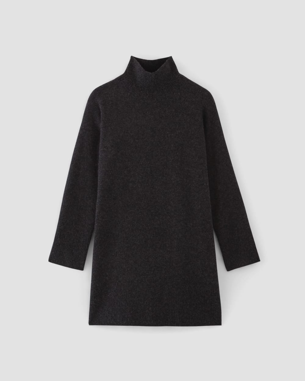 The Cozy Stretch Turtleneck Dress in Charcoal — alternate view