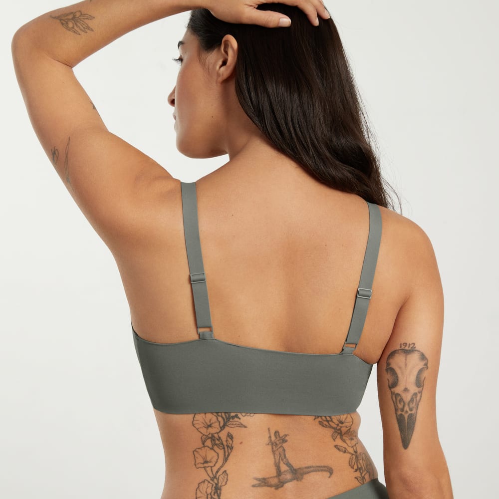 The Invisible Bra in Pewter Green — detail view