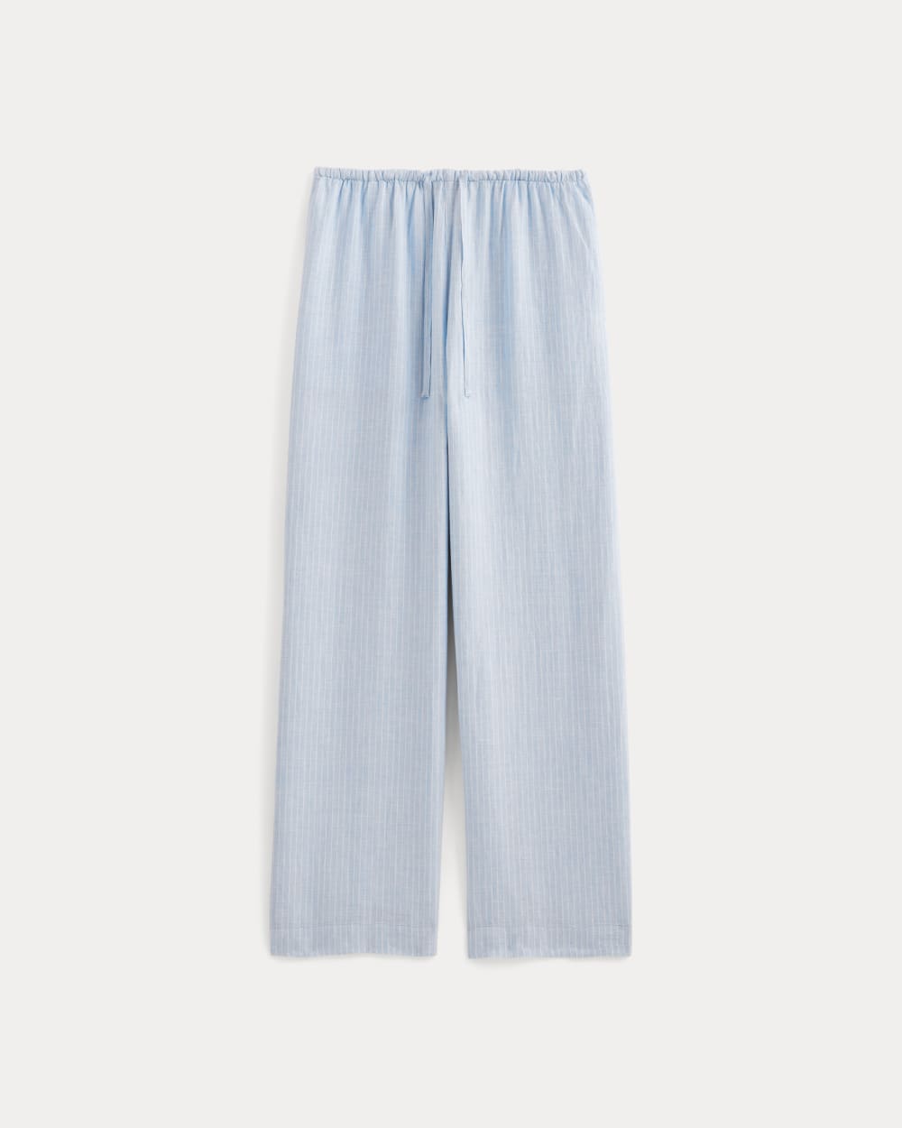The Drawstring Pant in Linen in Sky Blue / White — alternate view