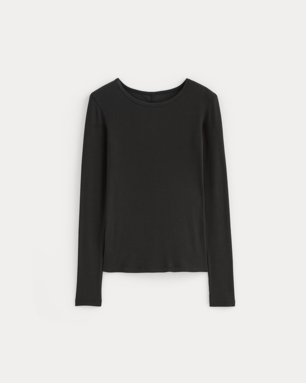 The Luxe Rib Long-Sleeve Crew in Black — alternate view