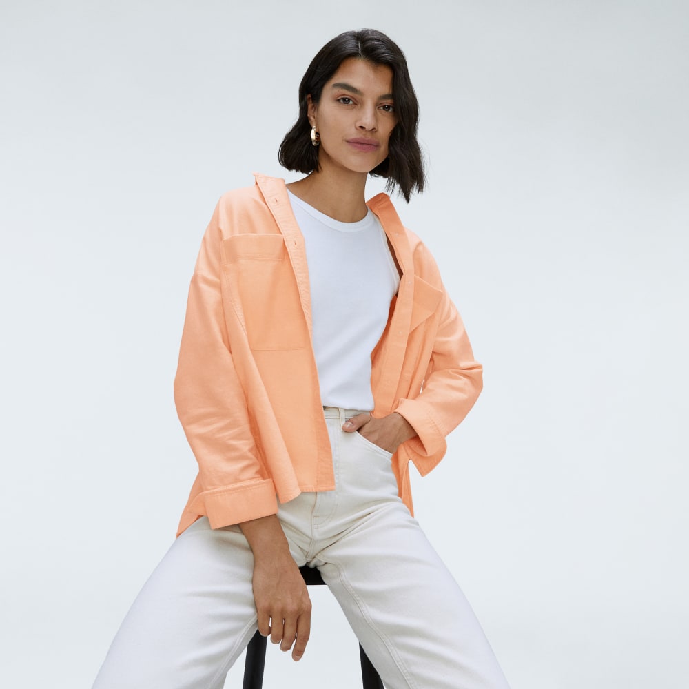 The Boxy Oxford in Apricot — detail view