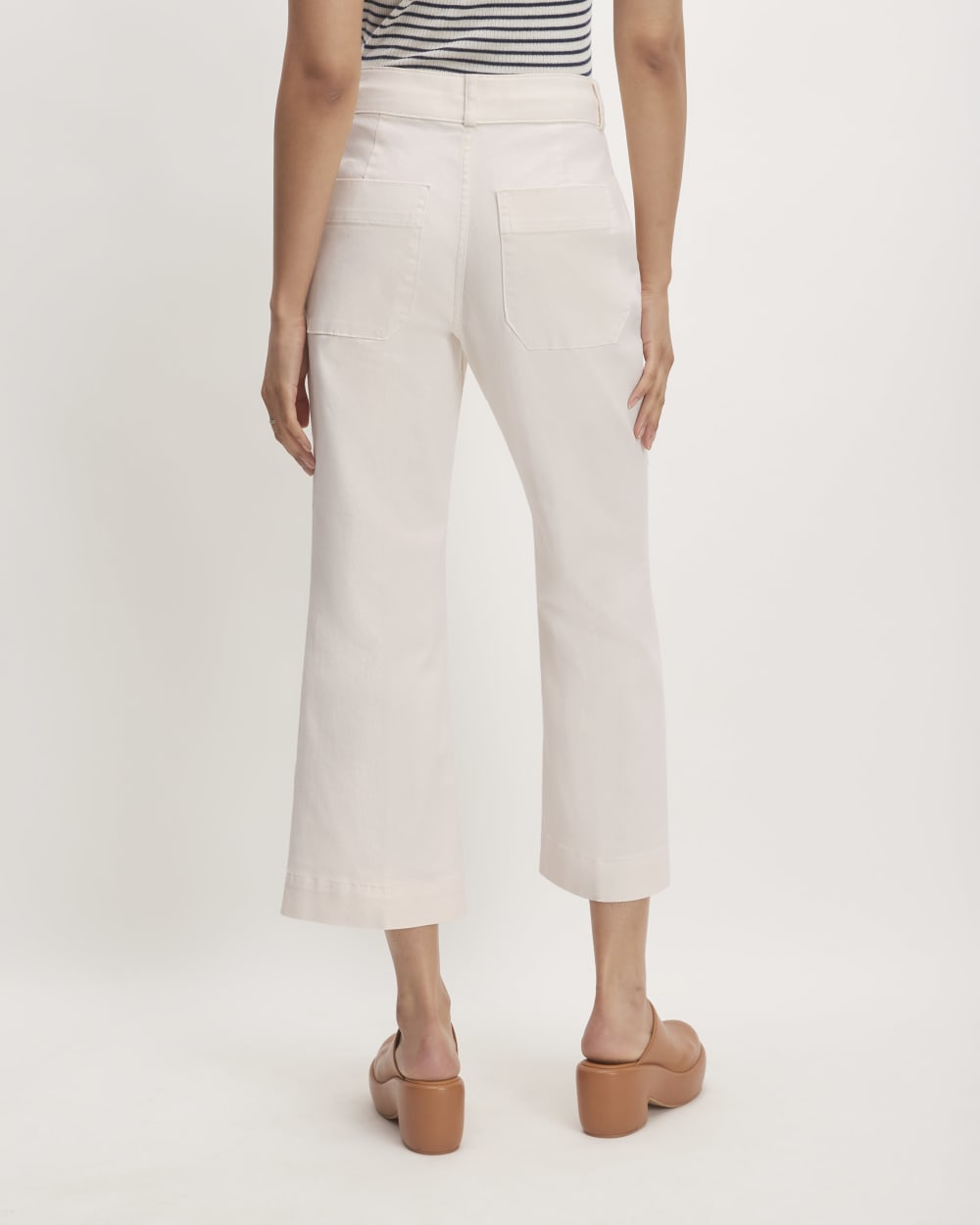 The Organic Kick Flare Pant in Bone — detail view