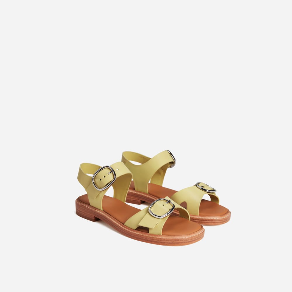 The Twin Buckle Sandal in Leek — alternate view