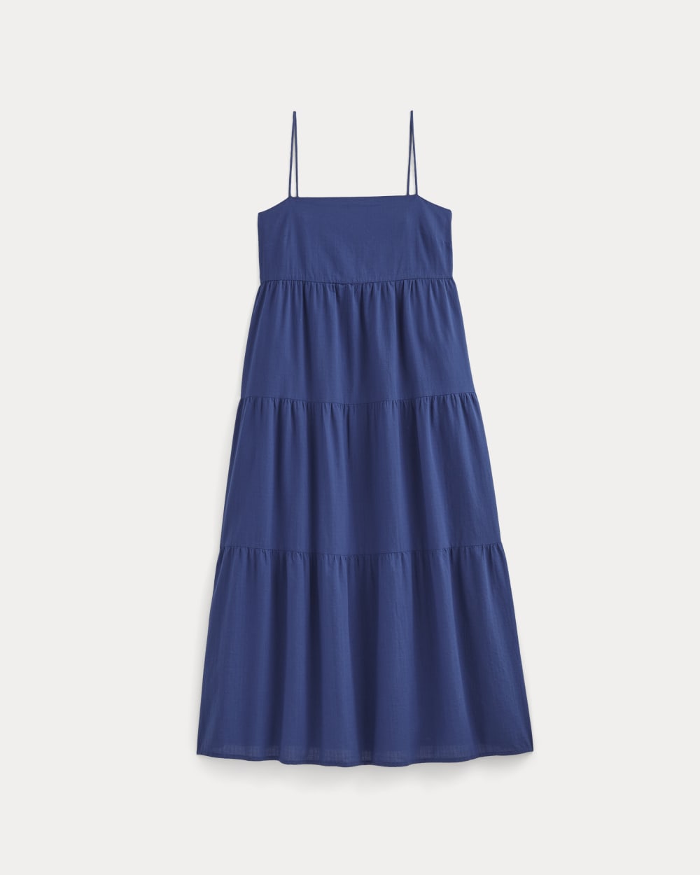 The Gauze Tiered Dress in Mazarine Blue — alternate view