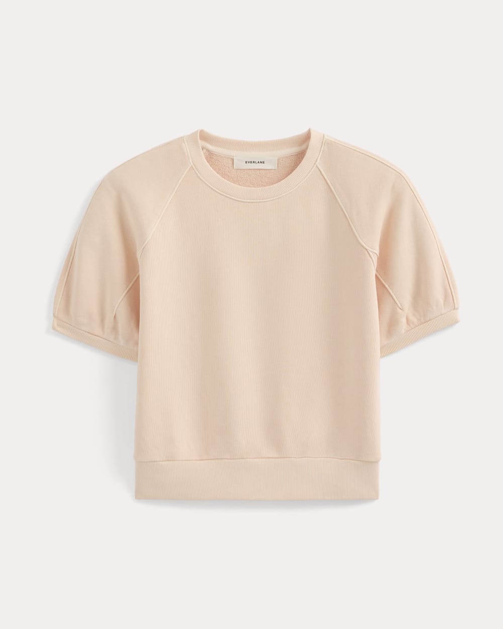 Lightweight Terry Blouson Short-Sleeve Crew in Pale Peach — alternate view