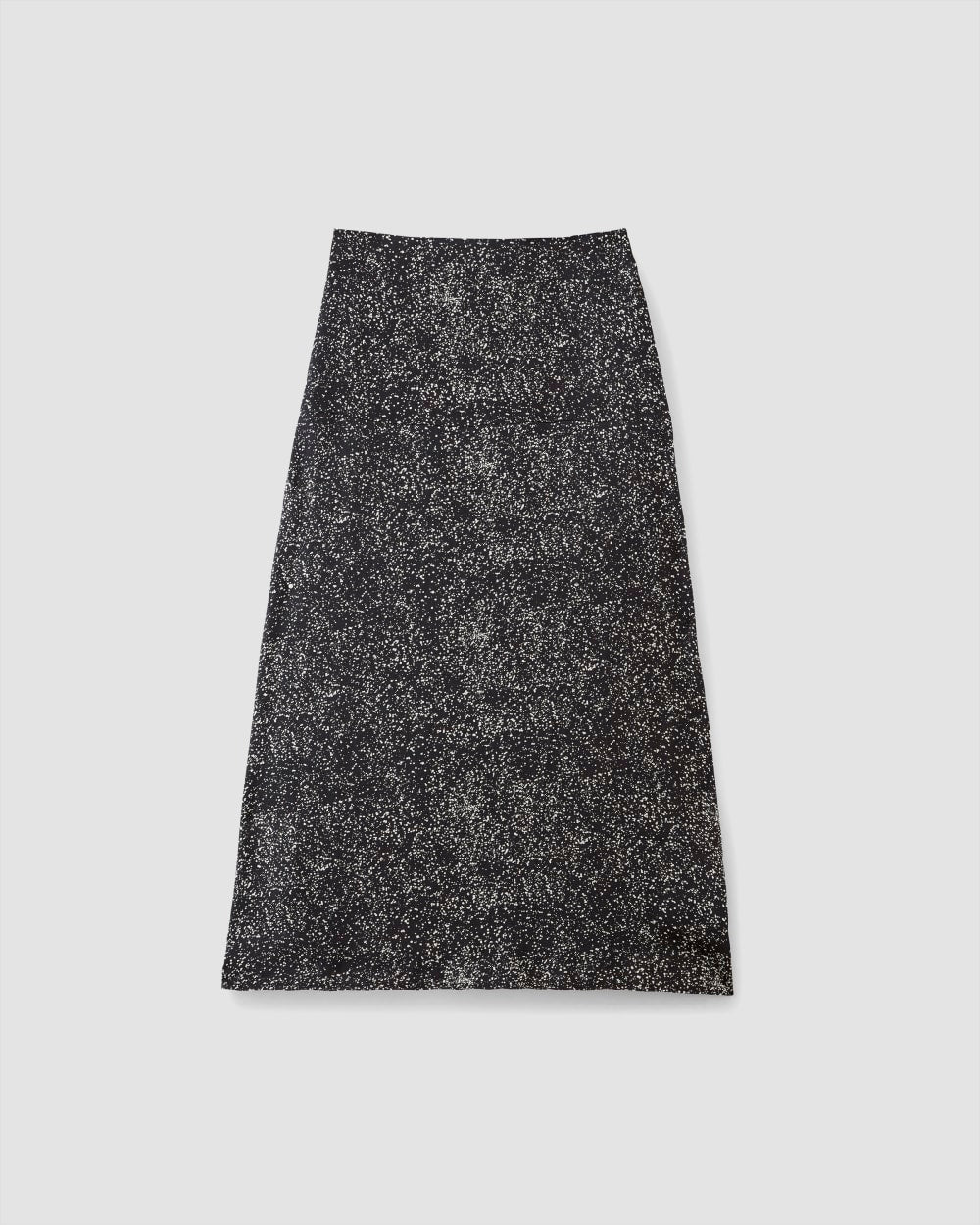The Hammered Satin Slip Skirt in Black Moonsplatter — alternate view