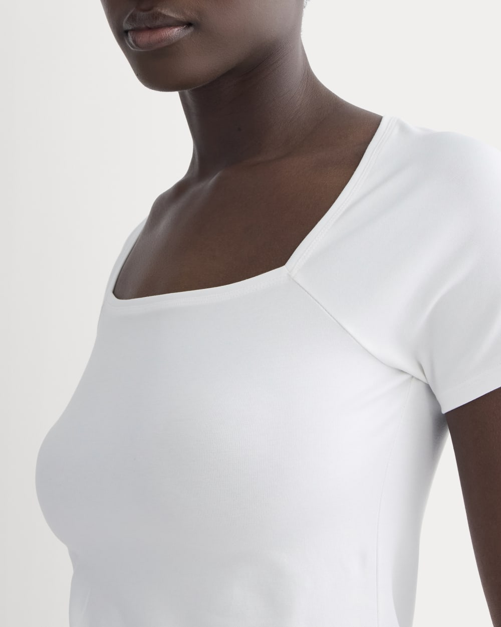 The Form Square-Neck Top in White — detail view