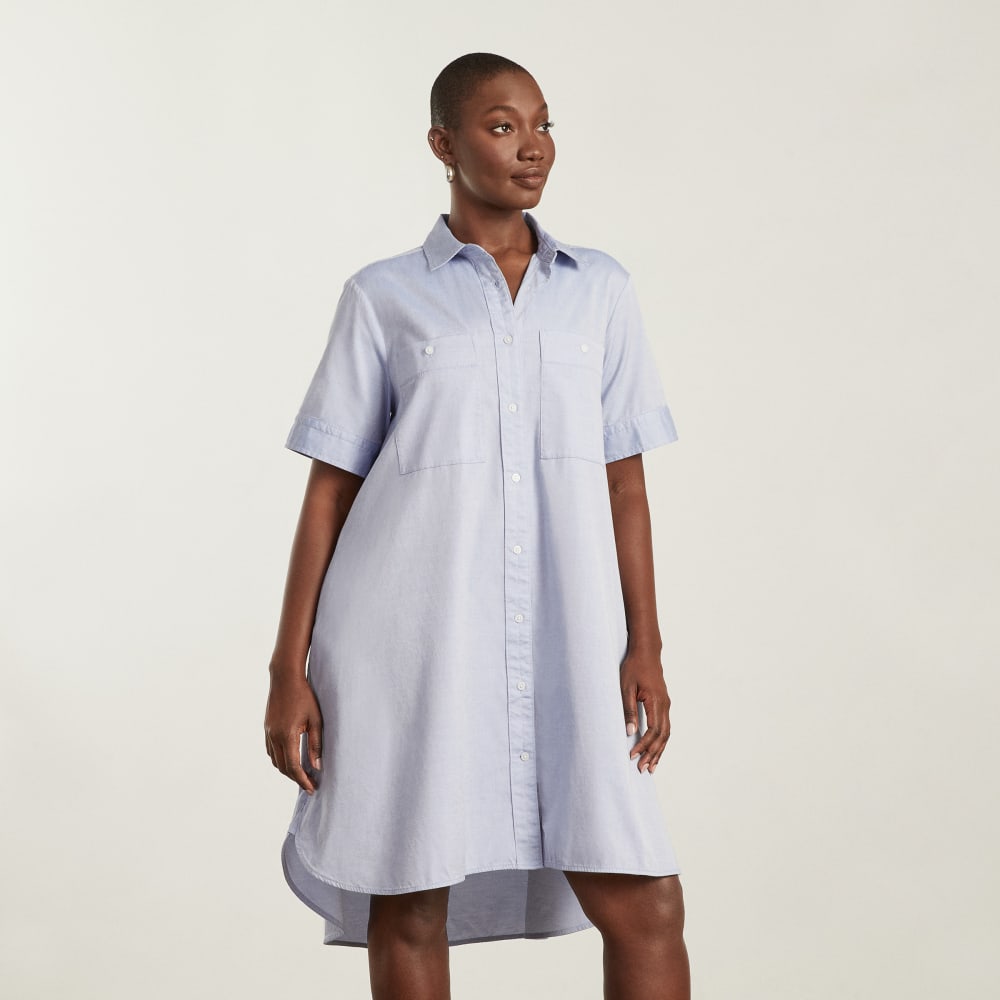 The Daytripper Dress in Slate Blue — front view