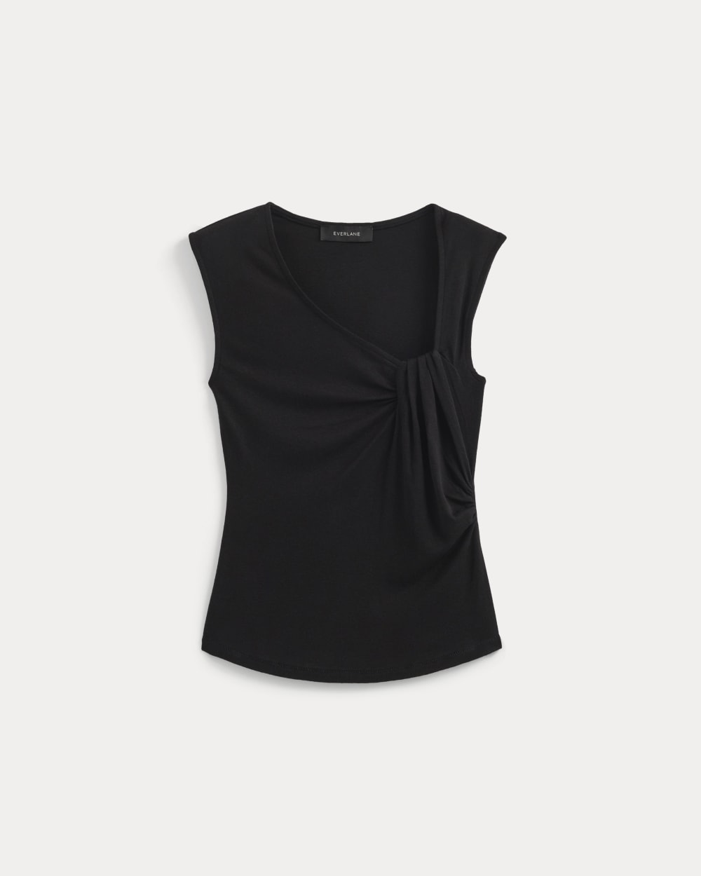 Asymmetrical Top in Butterluxe in Black — alternate view