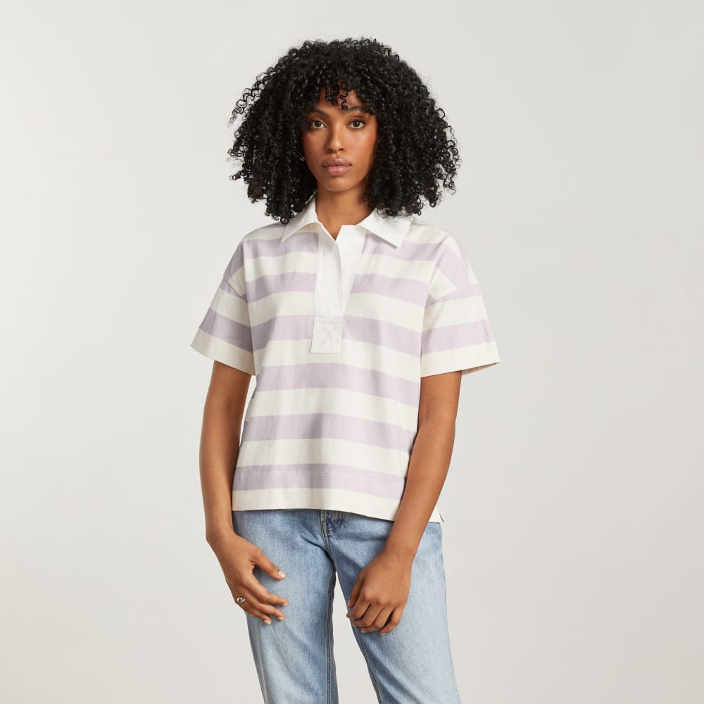 The Retro Jersey Polo in Pale Orchid / Canvas — alternate view