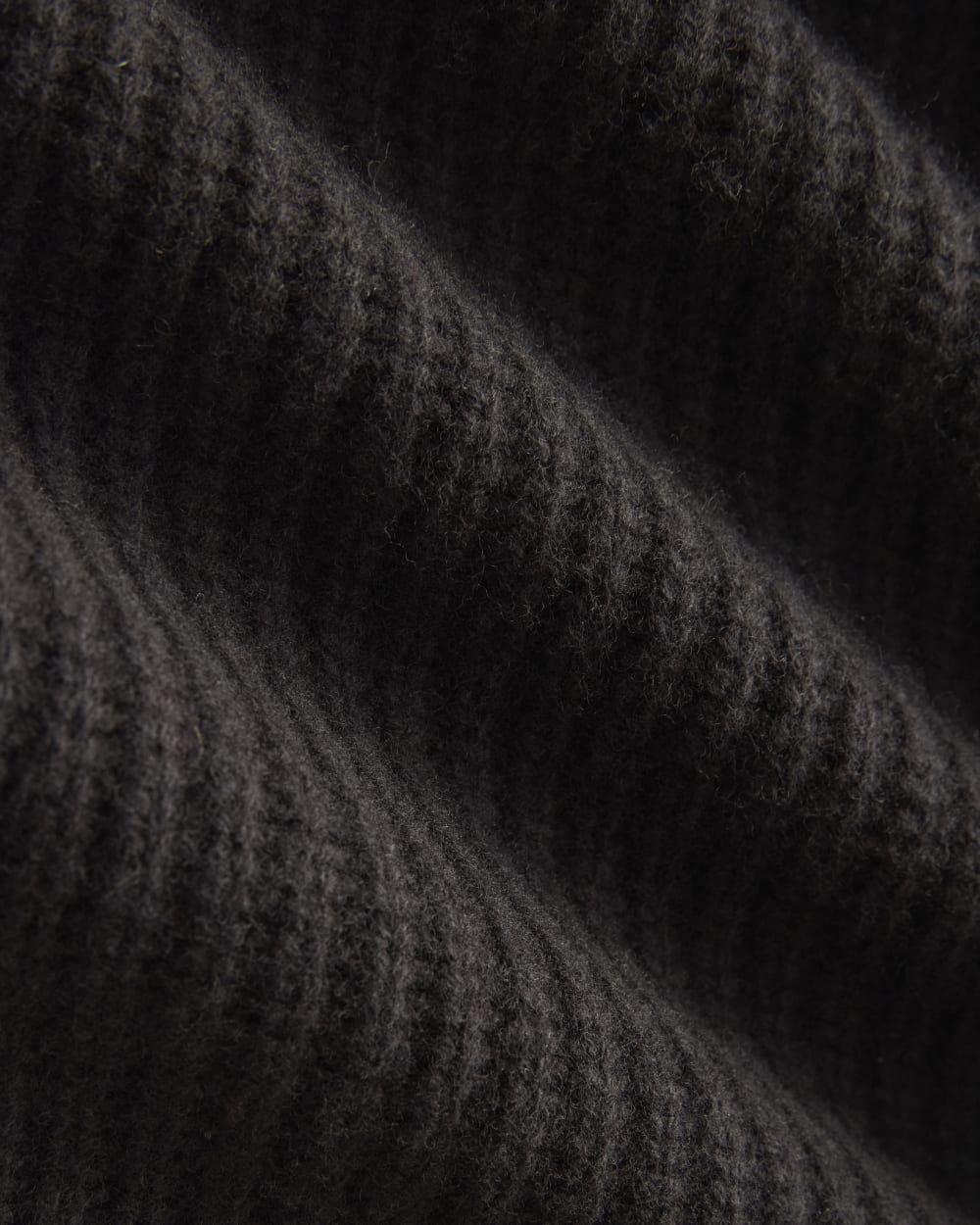 The Half-Zip Sweater in Luxe Merino in Black — detail view