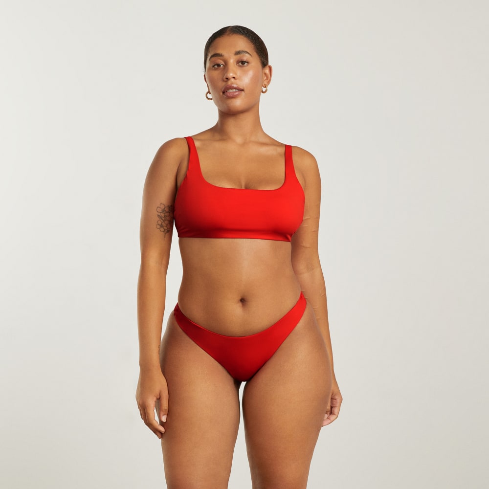 The Thigh-High Bikini Bottom in Bright Red — alternate view