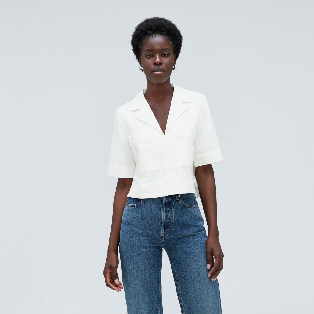 The Oxford Popover in White — alternate view