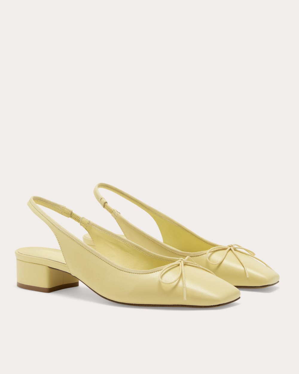 The Ballet Slingback Heel in Straw — detail view