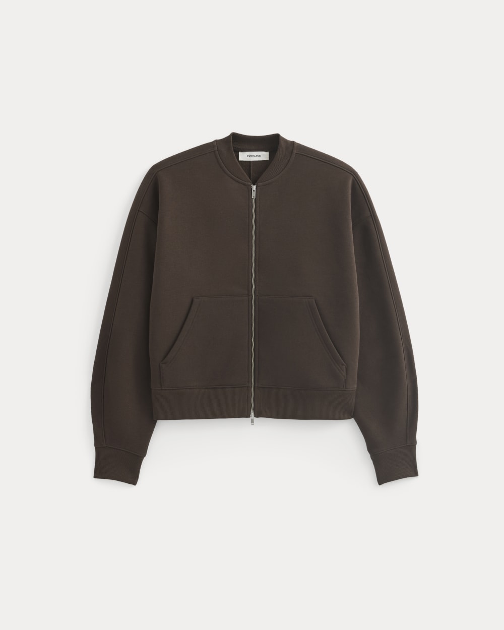 Luxe Fleece Bomber Jacket in Dark Chocolate — alternate view