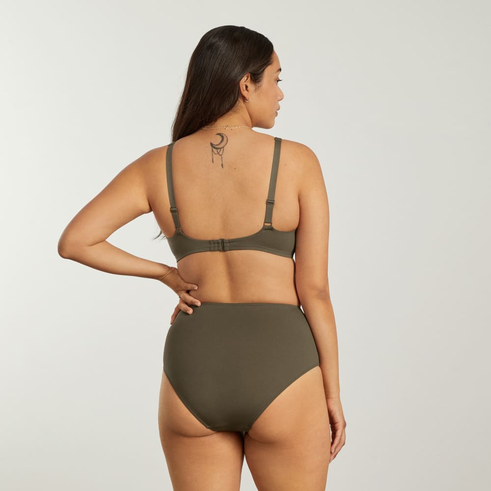 The Square-Neck Bikini Top in Beech — detail view