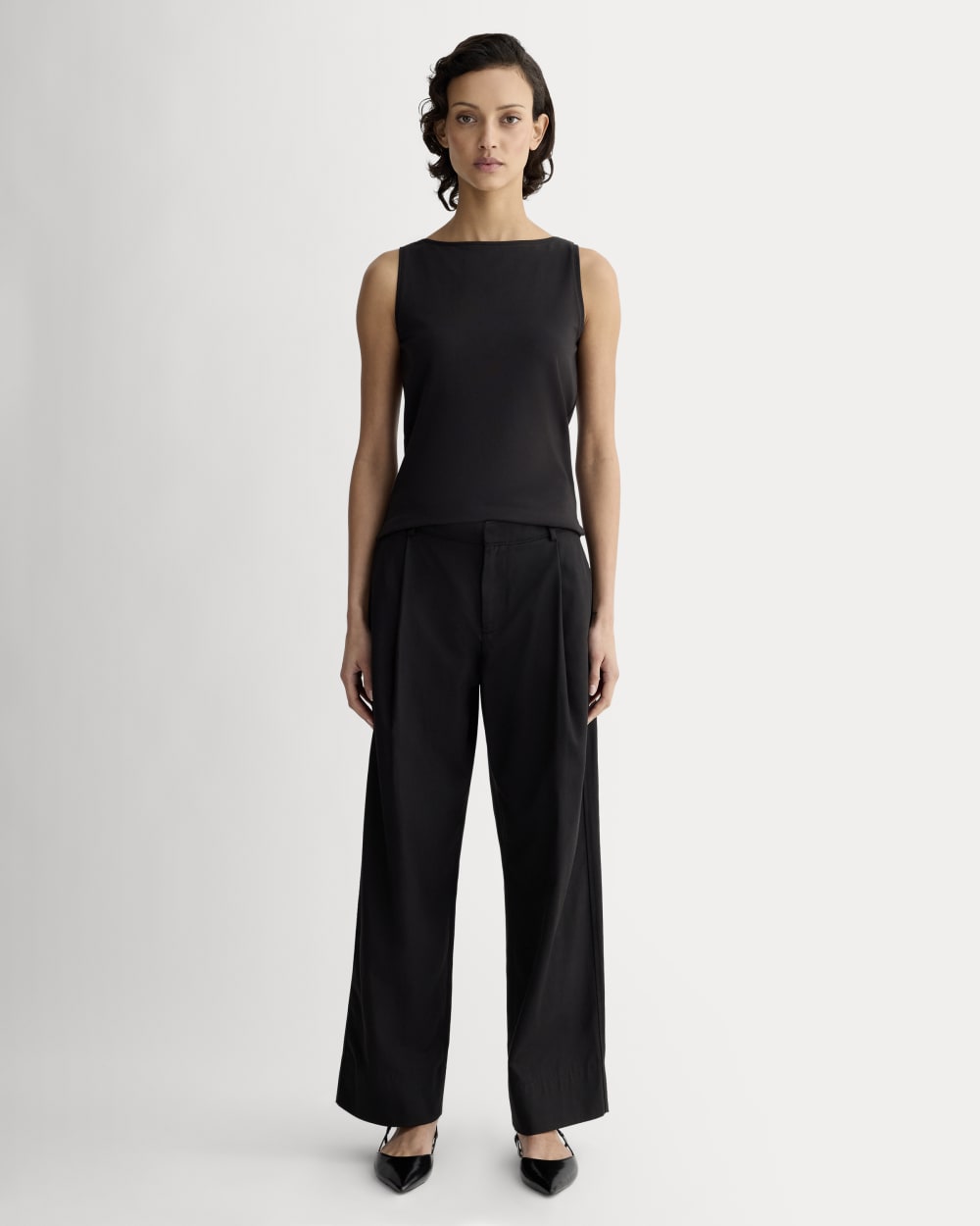 The Form Boatneck Tank in Black — detail view