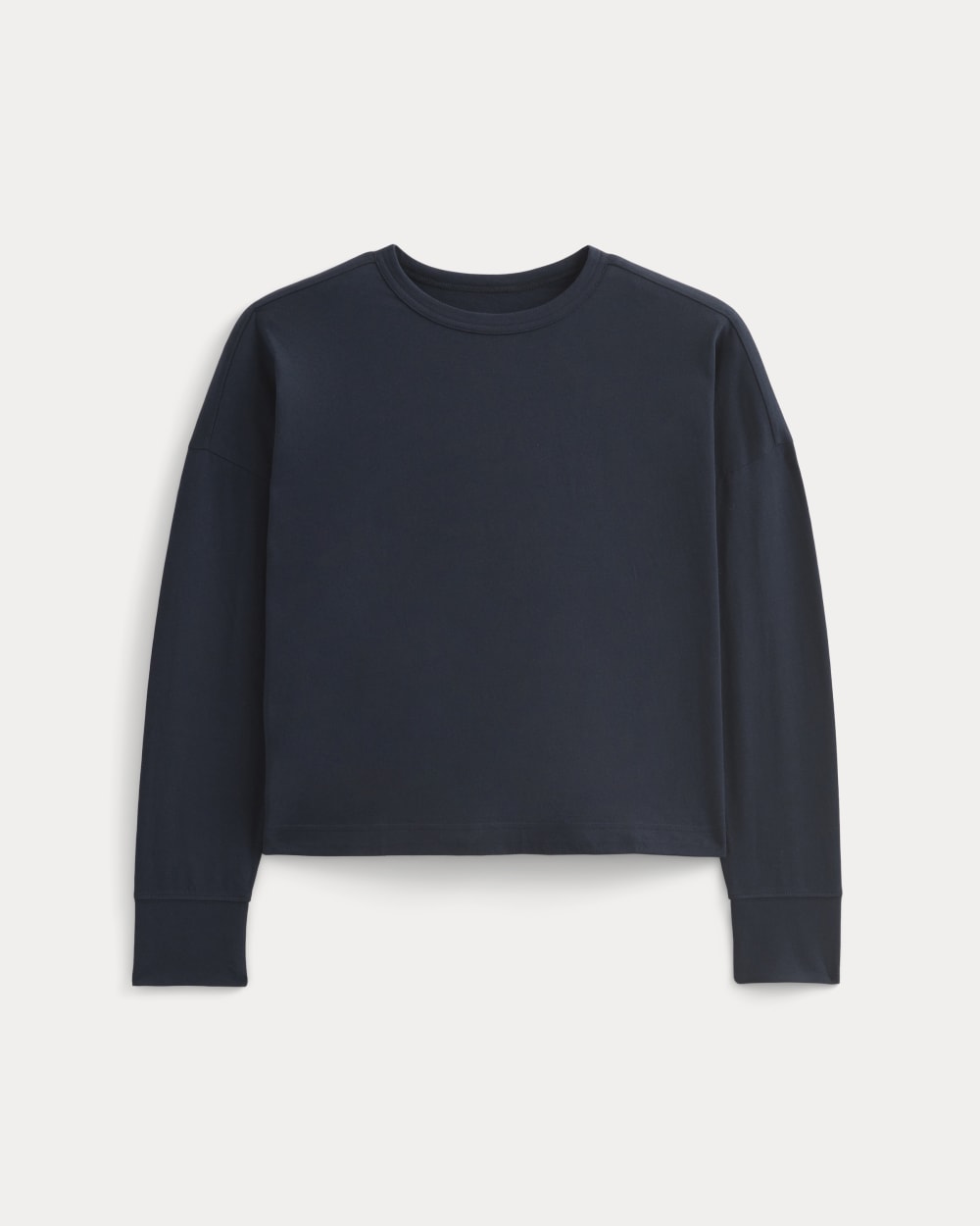 Oversized Boxy Crew in Essential Cotton in Deep Navy — alternate view