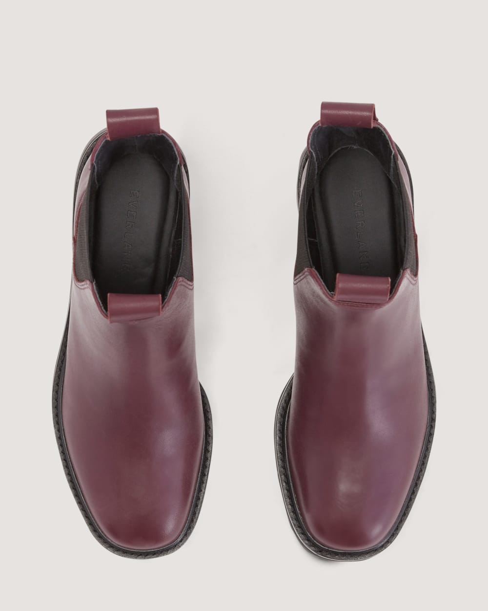 The Lug Chelsea Boot in Bordeaux — detail view
