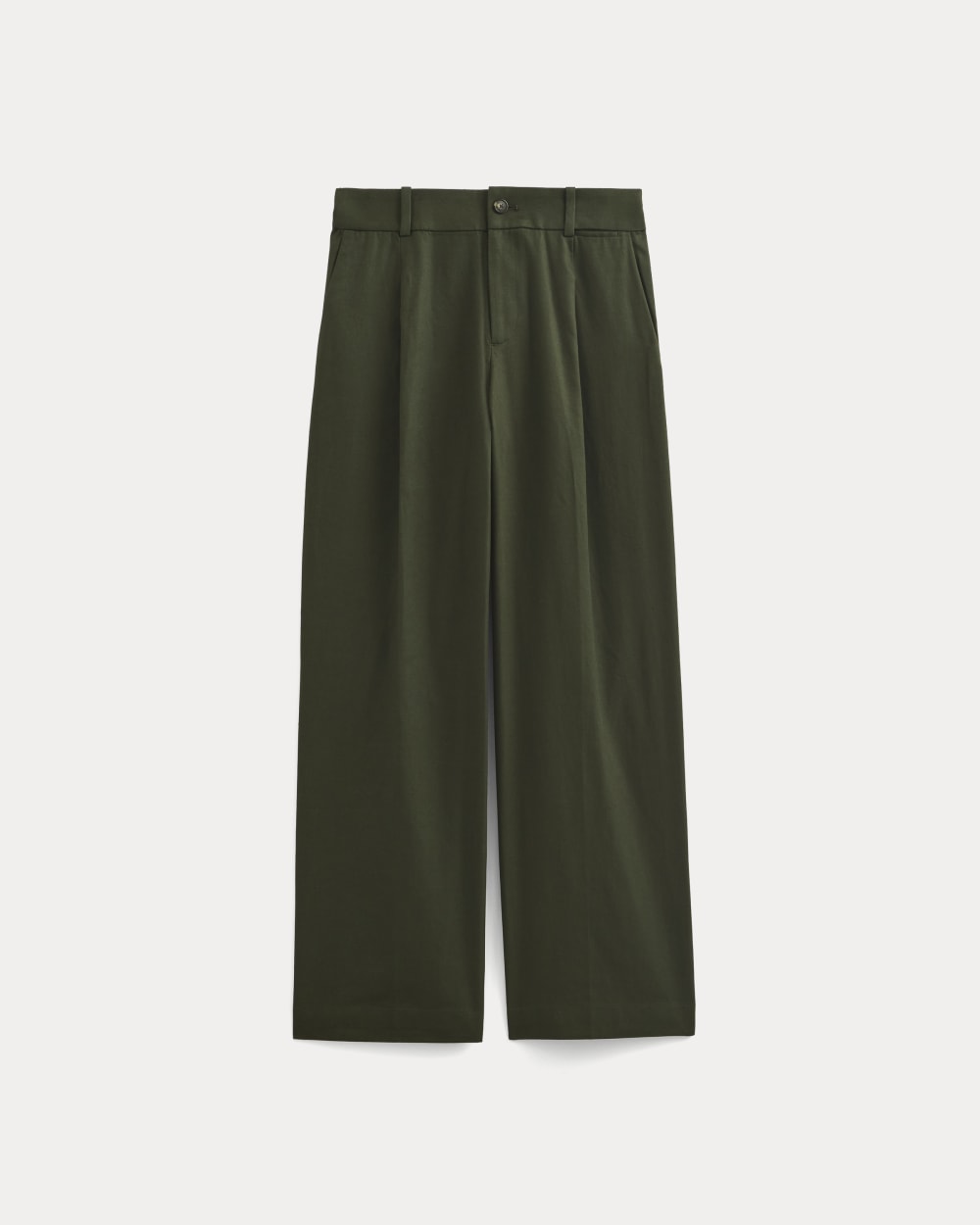 Wide-Leg Trouser in Buttersmooth in Dark Green — alternate view