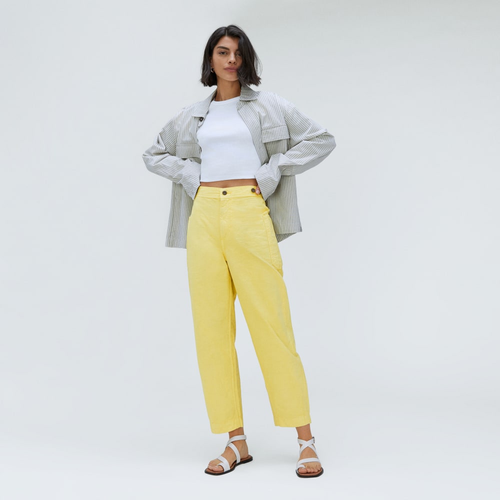 The Fatigue Barrel Pant in Lemon — detail view