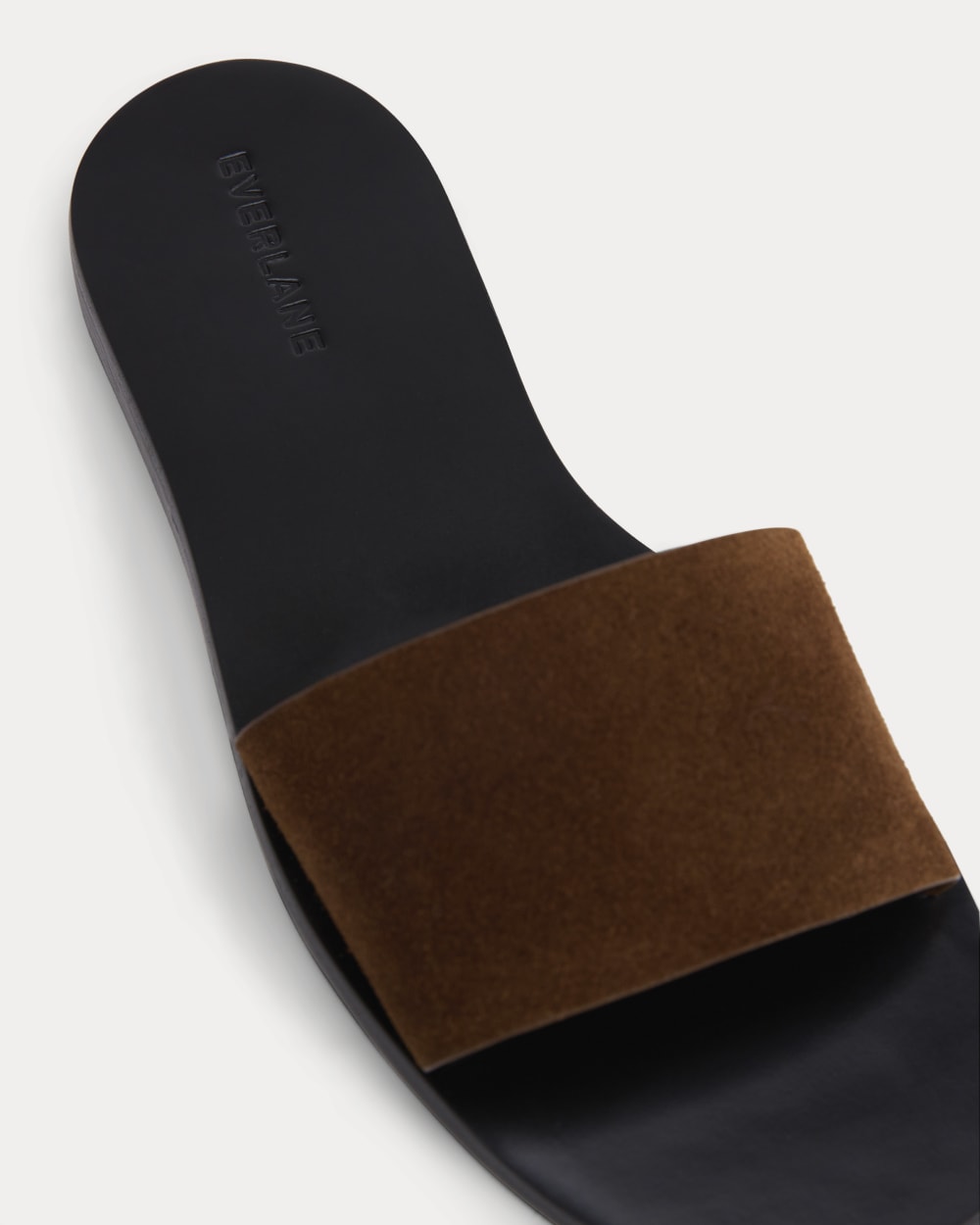 Suede Slide Sandal in Russet Suede — detail view
