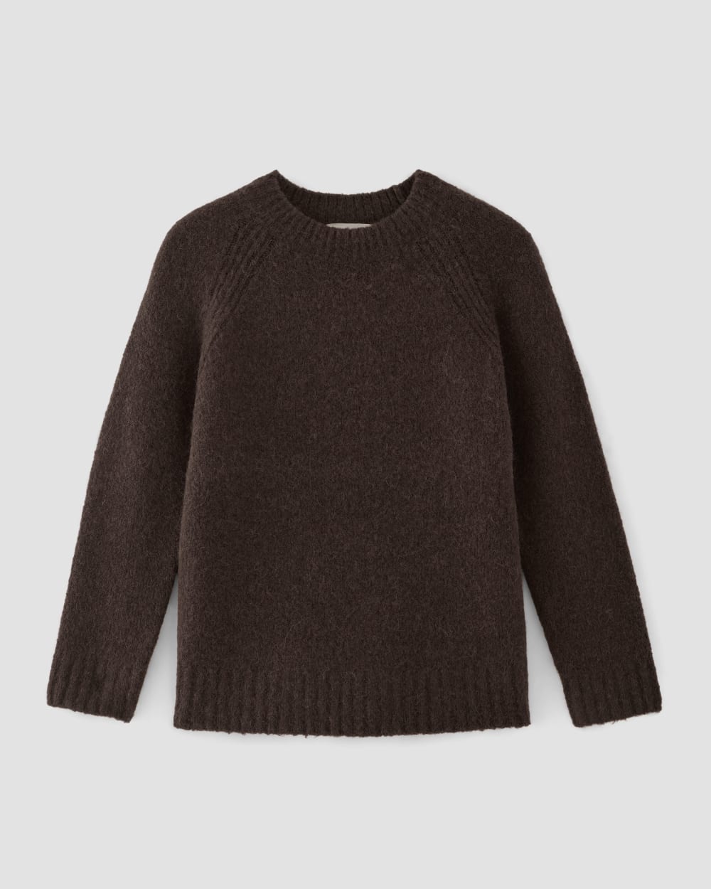 The SuperFuzz Alpaca Crew in Earth Brown — alternate view