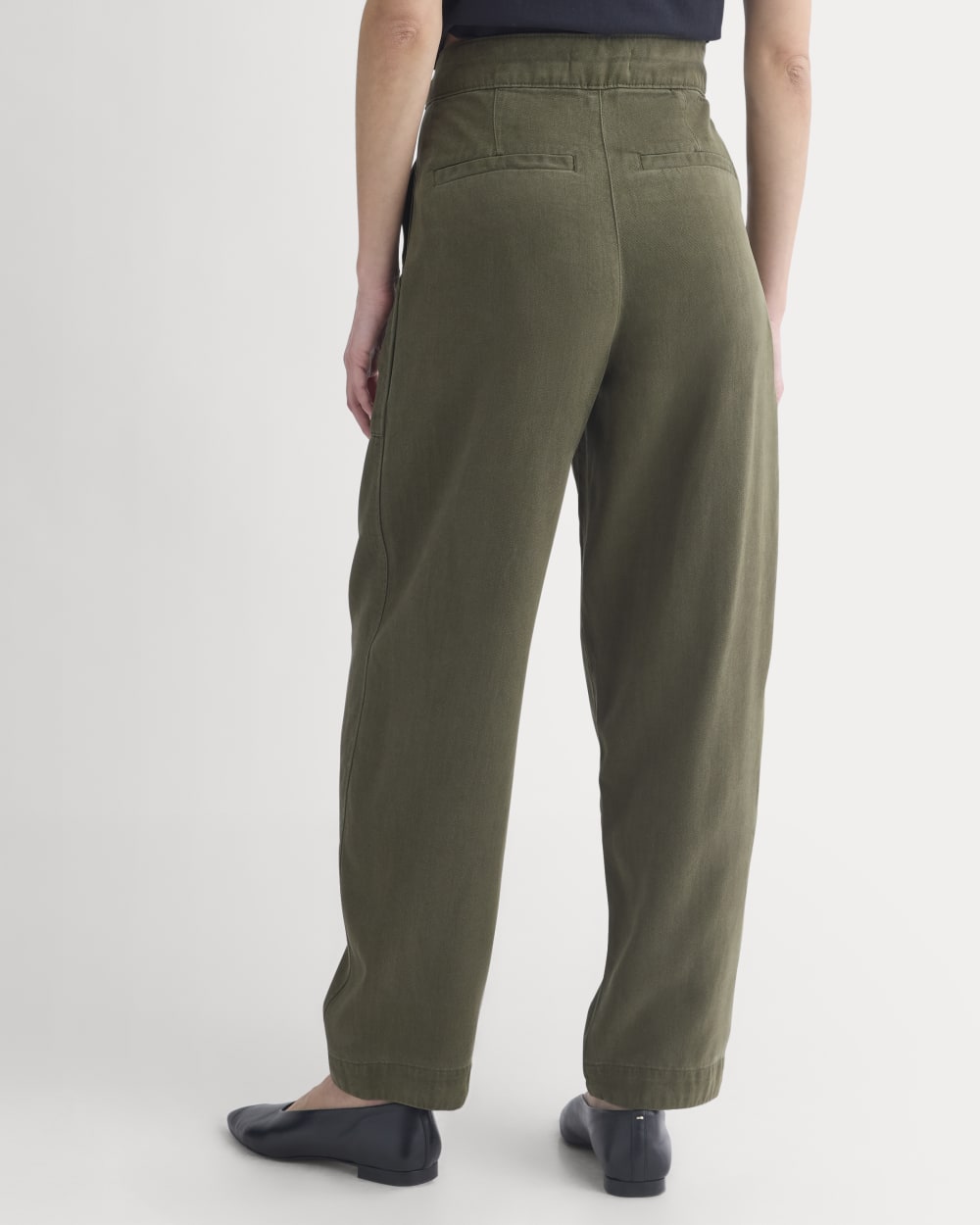Patch Pocket Ballon Pant in Buttersoft in Olive Night — detail view