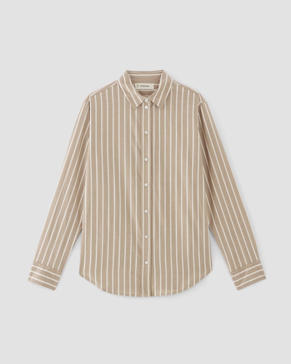 The Must-Have Shirt in Silky Cotton in Cherry Mahogany / White — alternate view