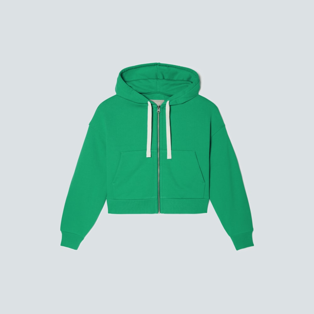The Track Organic Cotton Hoodie in Bright Jade — front view