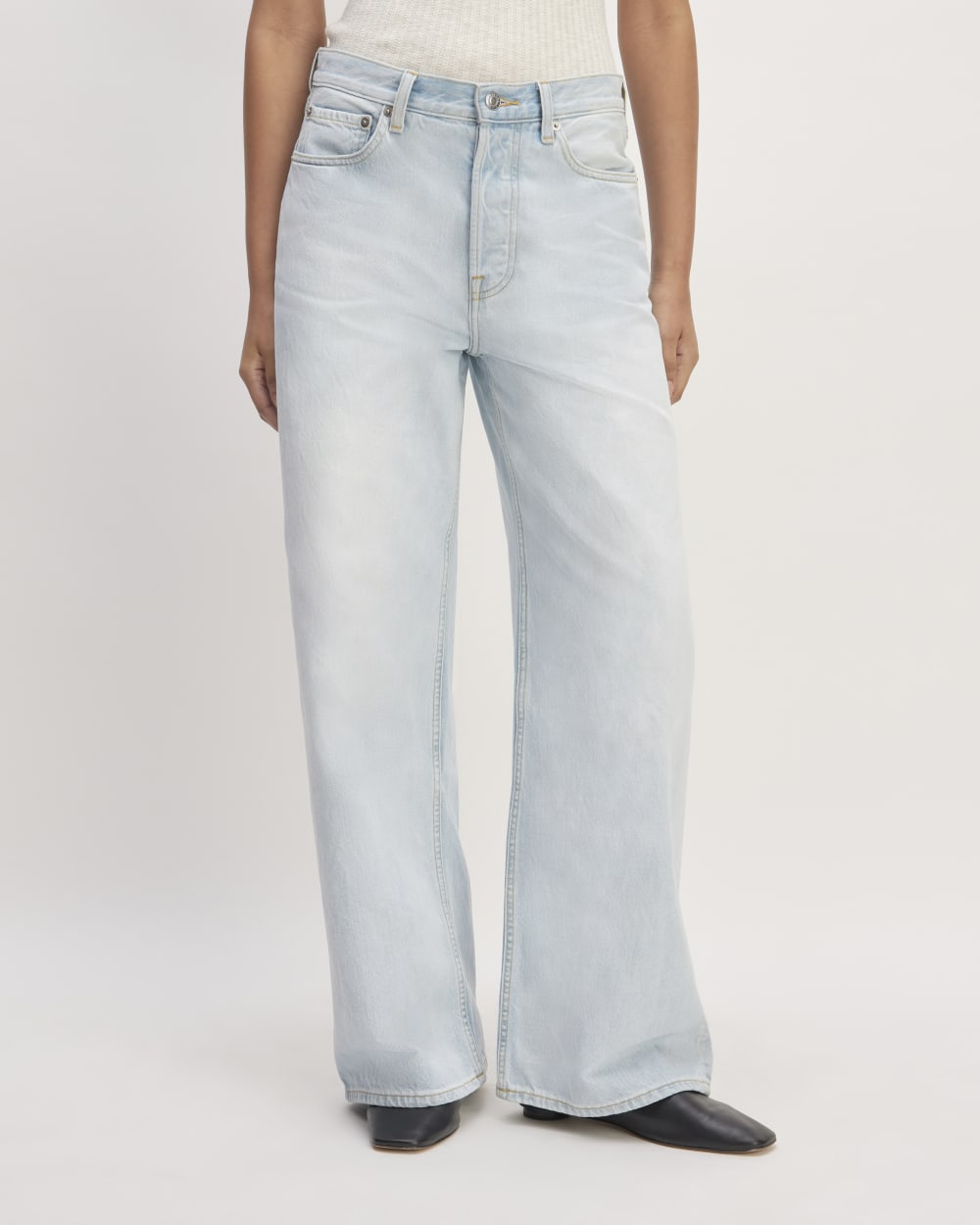 The Super Baggy Jean in Snowy Blue — detail view