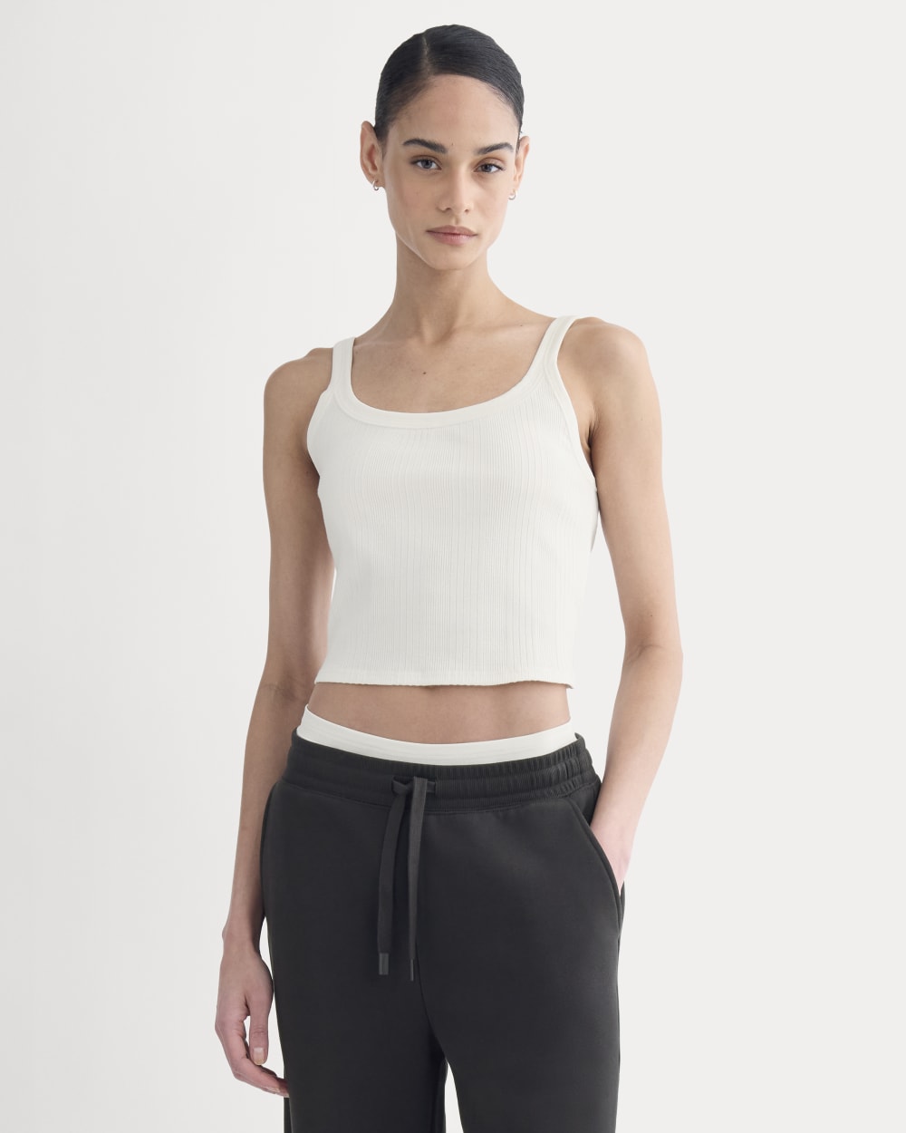 Lounge Rib Tank in Bone — front view